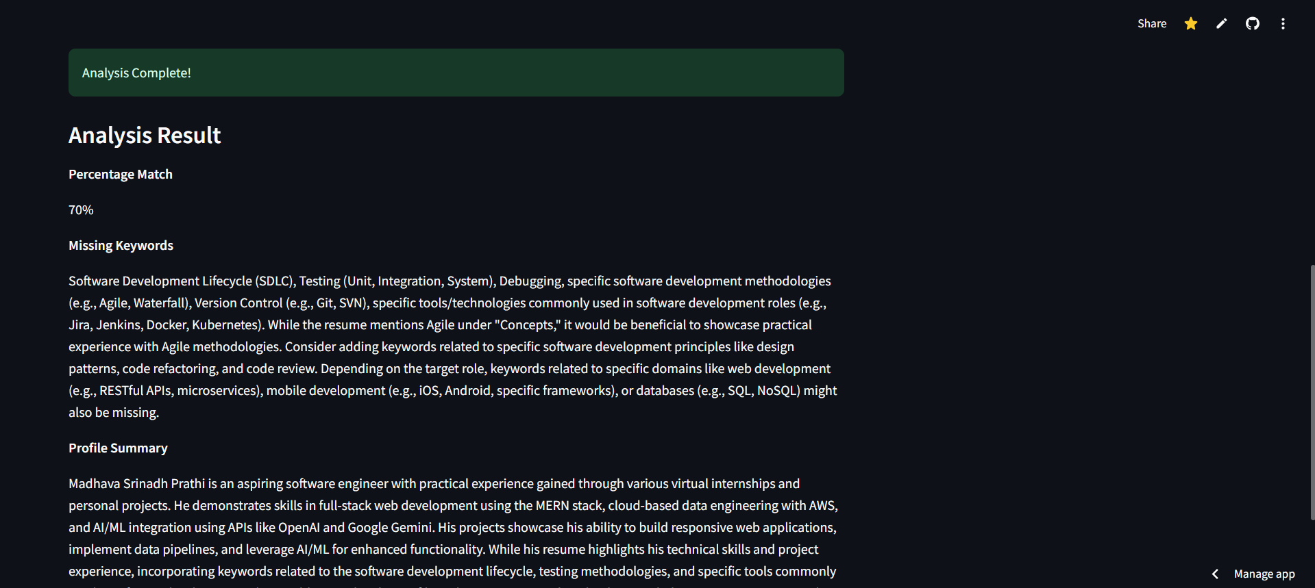 Resume ATS Tracker screenshot 3