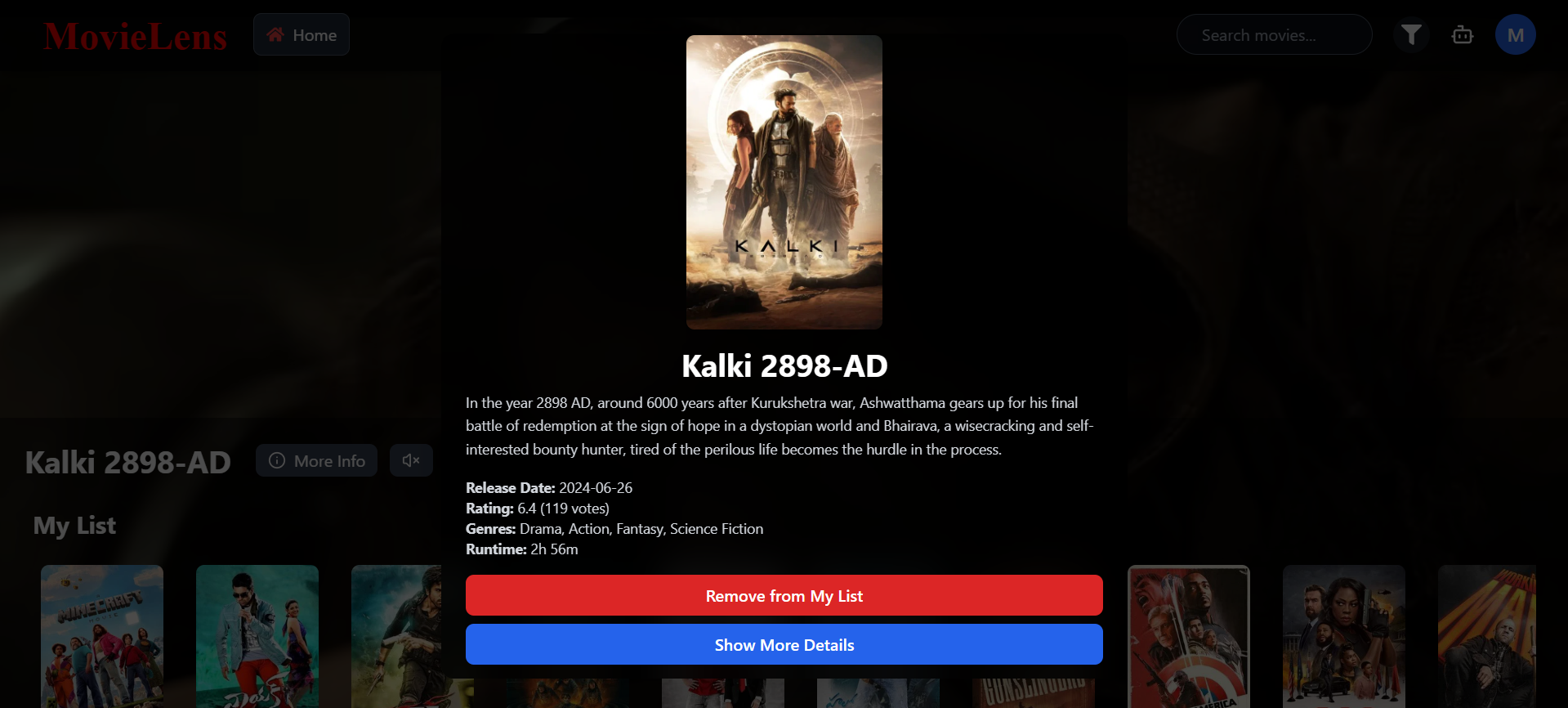 MovieLens GPT screenshot 1